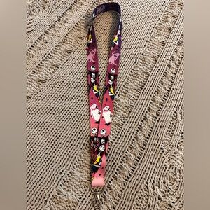 Disney Nightmare Before Christmas Lanyard - Pink and Black